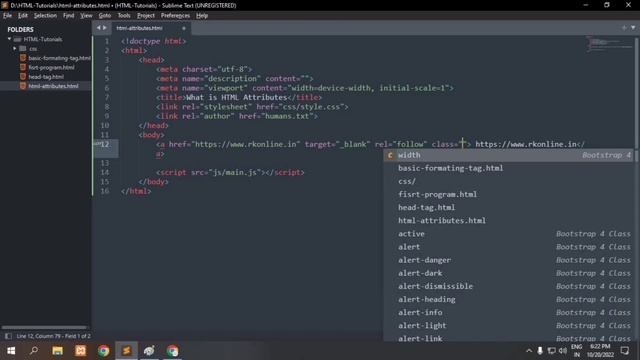 HTML Tutorial: What are HTML Attributes ? | Width, Height, Class, Name, ID all Attributes Tags