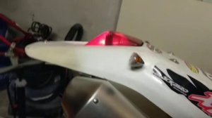 Honda XR400R after cold start FMF Q4 exhaust