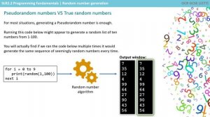 73. OCR GCSE (J277) 2.2 Random number generation