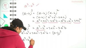 How to derive identity a³-b³  ???  A cube - b cube (a3-b3)