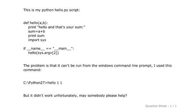 Windows : How Do I Run Python Script Using Arguments In Windows Command Line