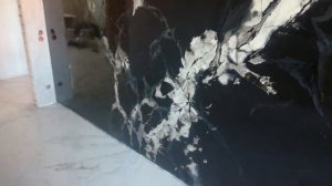Венецианская штукатурка под черный мрамор