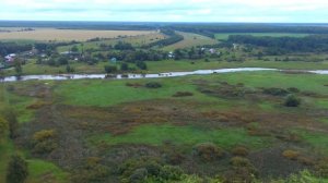 Село Вознесенье на реке Уводь с высоты. Лежневский район. Ивановская область