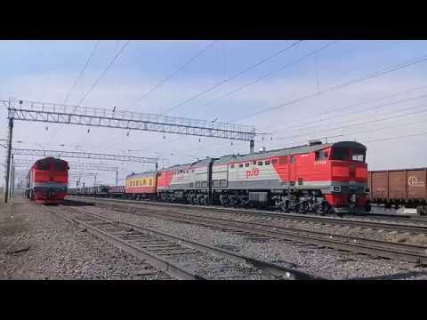 2ТЭ10М-К-2465, 2ТЭ10М-К-0616 и 3ЭС5К-252 смотреть онлайн