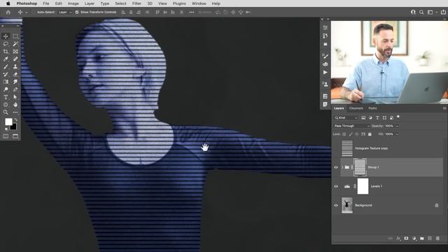 Create a Hologram Effect in Photoshop смотреть онлайн