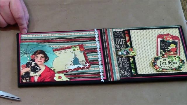 Graphic 45 Raining Cats and Dogs Accordian mini album Tutorial Part 2 смотреть онлайн