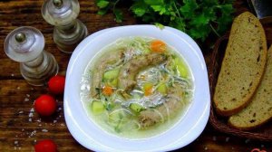 Суп с куриными шейками и домашней лапшой