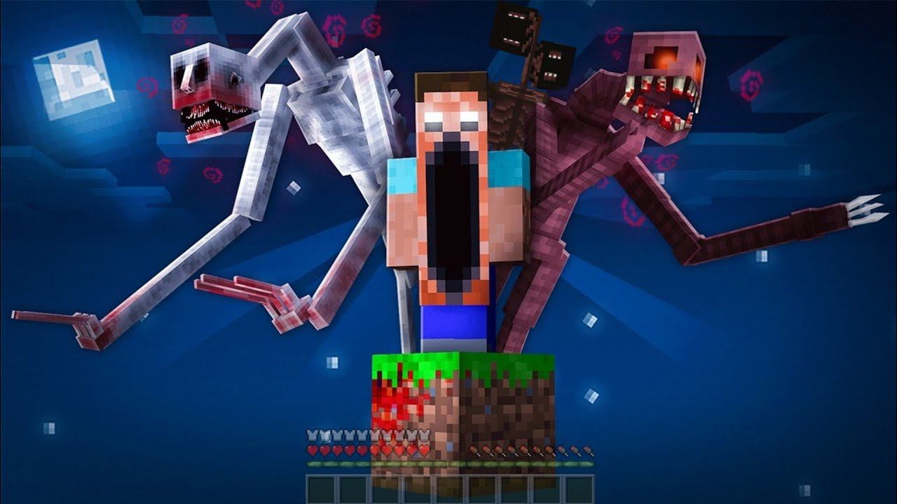 СТРАШНЫЕ МОНСТРЫ НА ОДНОМ БЛОКЕ l ХОРРОР СКАЙБЛОК В MINECRAFT