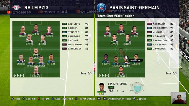 PES 2021 | Leipzig vs PSG | UEFA Champions League UCL | Match eFootball смотреть онлайн