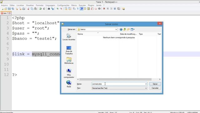 PHP - como criar um arquivo de conexão com o banco de dados смотреть онлайн