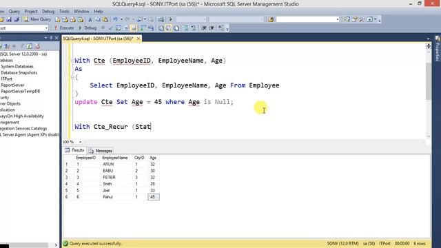 Common Table Expression CTE in SQL Server
