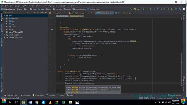 OpenCV with Android Studio Part 8 (The Gaussian blur method)