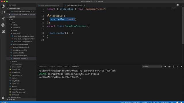 Part 16 Angular 8 Tutorial Series by TechTechTuts in 2019: DI in Angular 8 | Angular 8 Service Clas