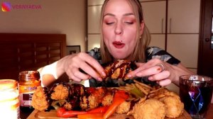 MUKBANG | Хрустящие острые крылышки и ножки, как в KFC | crispy wings не ASMR