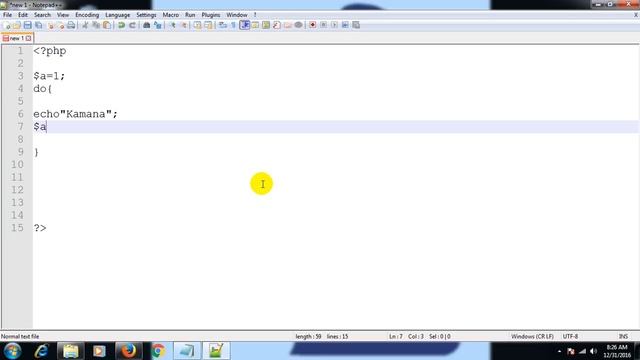 PHP dowhile loop смотреть онлайн