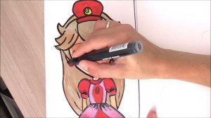 Drawing Princess Peach but Super Mario