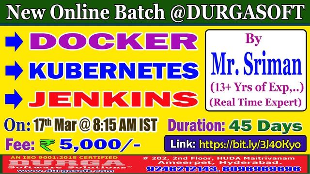 DOCKER, KUBERNETES, JENKINS Online Training @ DURGASOFT смотреть онлайн