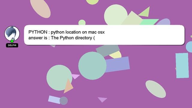 PYTHON : python location on mac osx