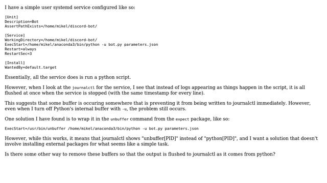 DevOps & SysAdmins: Systemd python service buffers journalctl output even with -u смотреть онлайн
