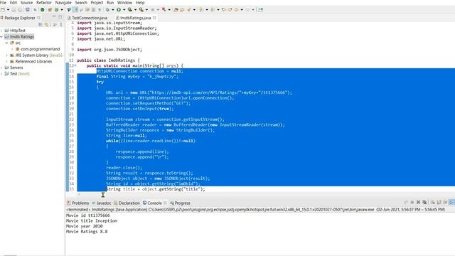 java project imdb api and json