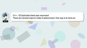 C++ : QTcpSocket client auto reconnect