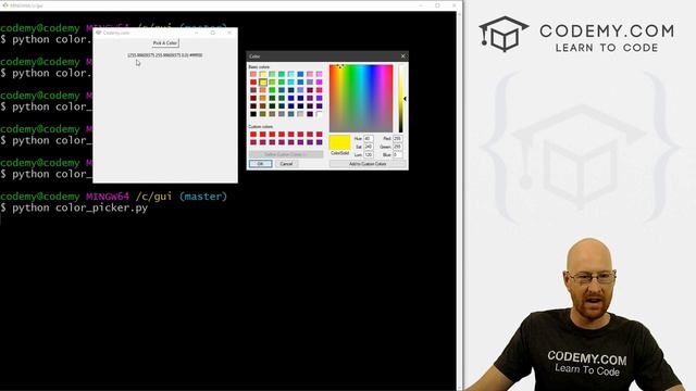 Color Picker - Python Tkinter GUI Tutorial 49 смотреть онлайн
