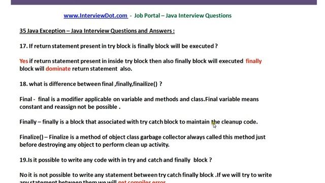 Java Interview Question And Answer 35 Java Exception Interview Question Part   2
