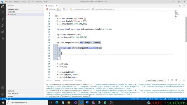 Adding a Change Listener to Spinners and using SpinnerListModel | Java Swing | Tamil | Code Screens смотреть онлайн