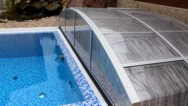 Павильон для бассейна из поликарбоната - Retractable Pool Enclosure Opened смотреть онлайн