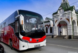 Пермь-300 на экскурсионном автобусе.
