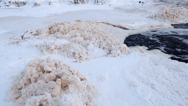Тосненский Водопад зимой (температура -19С) | 8 января 2023 | 4k смотреть онлайн