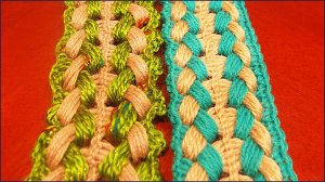 Шарф крючком. Вязание на линейке. Брумстик. Часть 3.