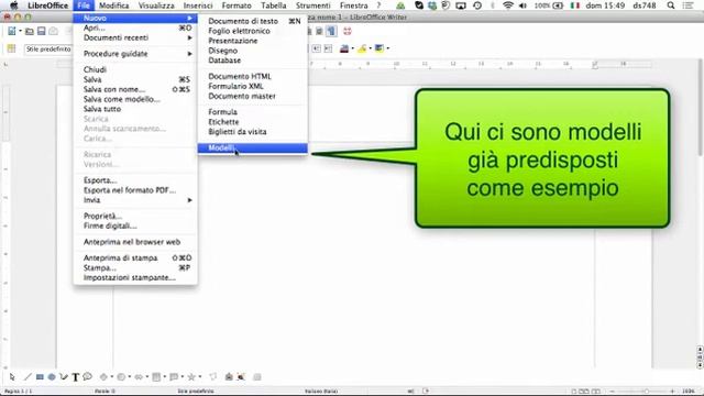 Libre Office writer - Modello di documento смотреть онлайн