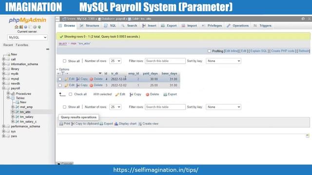 MySQL Payroll System (Cursor Parameter Passing) #93