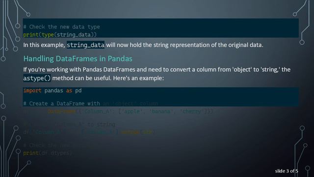 Converting Data Type from Object to String in Python
