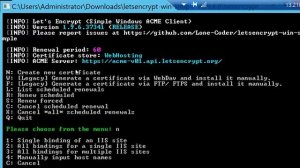Error when installing letsencrypt-win-simple