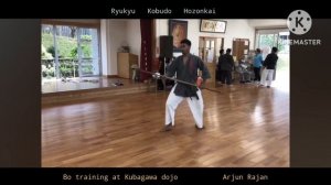 Arjun Rajan . Bo training at Kubagawa Dojo . Ryukyu Kobudo Hozonkai.