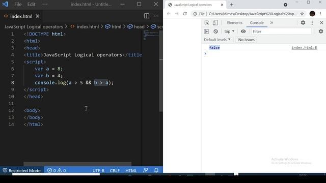JavaScript Tutorial -  #6 JavaScript Logical operators