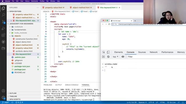 24. JavaScript Objects - this keyword inside Object Methods