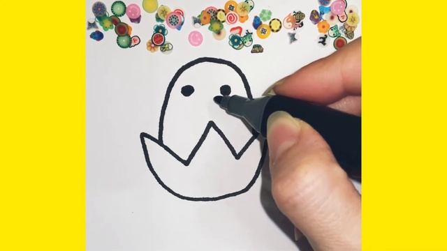 Как нарисовать Цыплёнка ?# Просто рисуем # How to draw chicken смотреть онлайн
