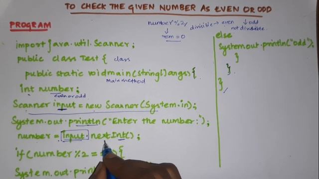 To check the number is even or odd | Java basic programs for practice