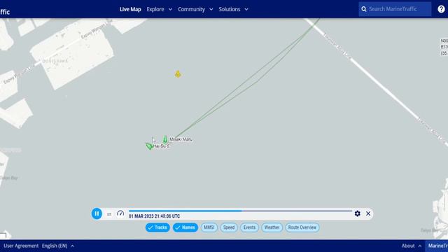 General cargo and containership collided in Japan