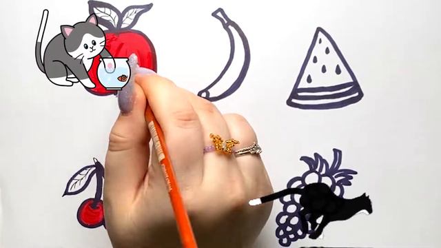 How to draw fruktis for kids | Сурет салу жемістер | Легкий рисунок фрукты для детей