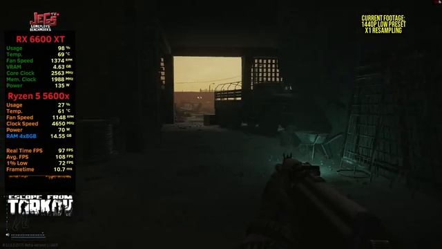 Escape from Tarkov | Ryzen 5 5600x + RX 6600 XT | 1080p, 1440p, 4K benchmarks! смотреть онлайн