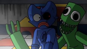 Rainbow friends vs poppy playtime (huggy wuggy and blue) animated battle FNF