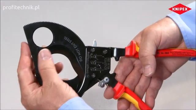 Knipex - nożyce zapadkowe do cięcia kabli i przewodów, izolowane 95 36 280 смотреть онлайн
