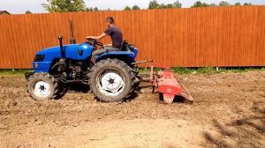Культивация участка минитрактором
