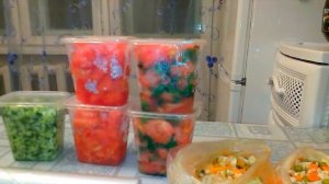 Овощное рагу, замораживаем овощи на зиму, морозим помидоры на зиму, замороженные помидоры