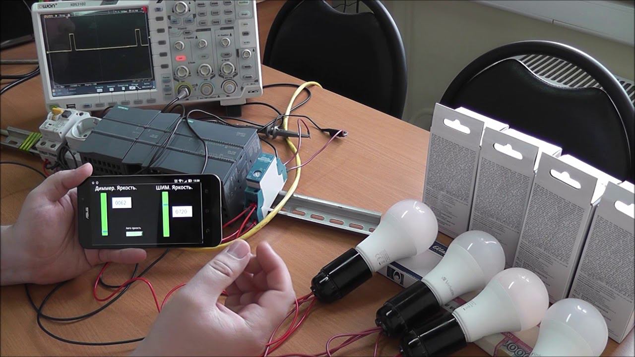Эксперимент с LED-лампами Verbatim, регулирование яркости через диммер LUD12 Eltako. смотреть онлайн