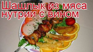 Рецепты из нутрии - как приготовить нутрию пошаговый рецепт - Шашлык из мяса нутрии с вином